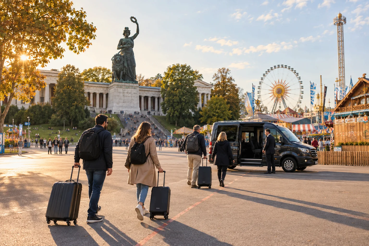 Theresienwiese and Bavaria statue in Munich