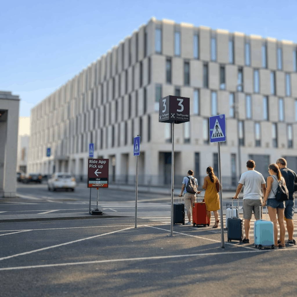 Weg zum München Airport Center (MAC) am MUC